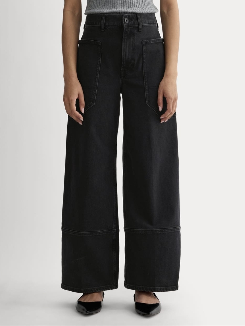 Everlane Way High Gardener Jean in Coal Black Denim Size 29 Full Length